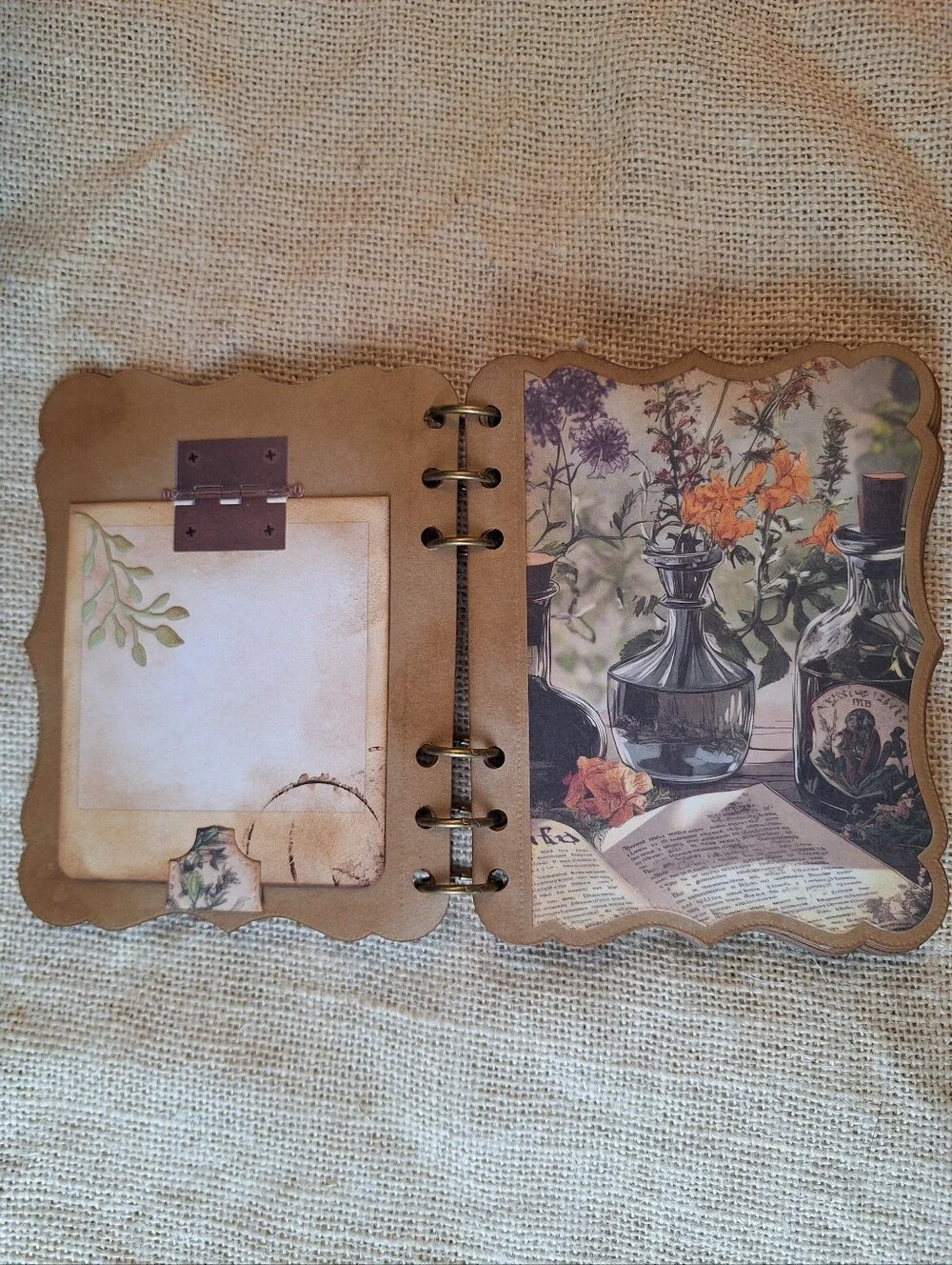 12 Pg Hand Made Apothecary, Botanical Art Journal, Junk Journal, Scrapbook